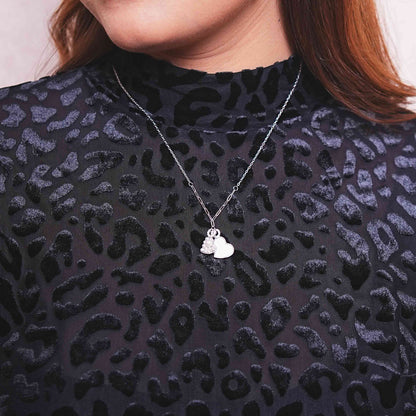 Duo Heart Silver Chain Pendant