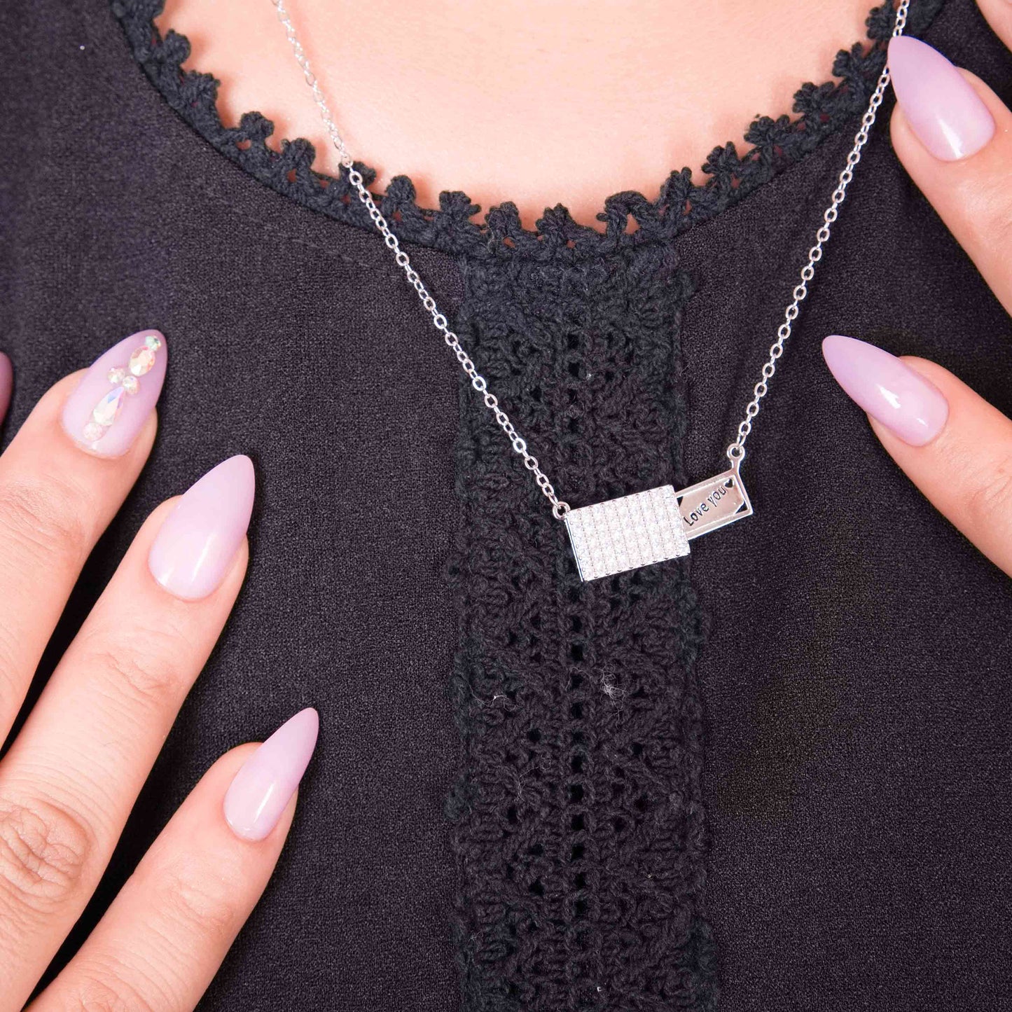 Secret Message Silver Chain Pendant