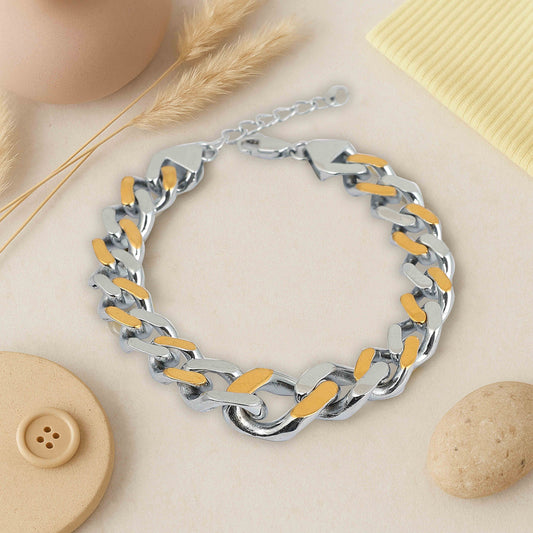 Aryna Dual Tone Silver Bracelet