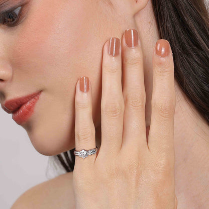 Aryna Classic Solitaire Sparkle Silver Ring