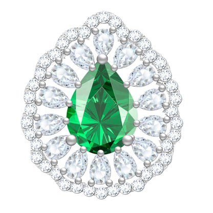 Aryna Veridian Sparkle Silver Earring