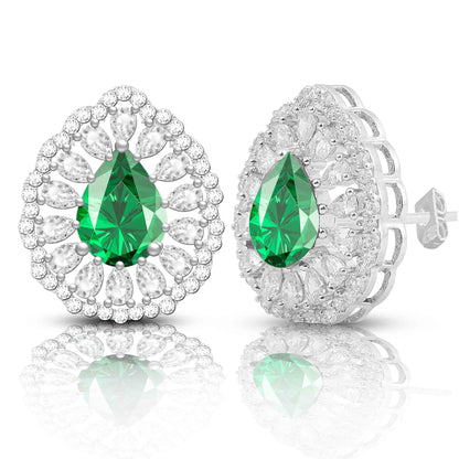 Aryna Veridian Sparkle Silver Earring