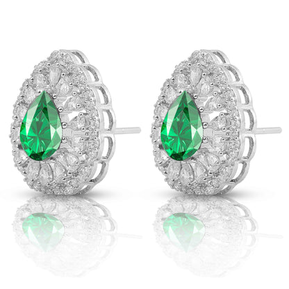 Aryna Veridian Sparkle Silver Earring