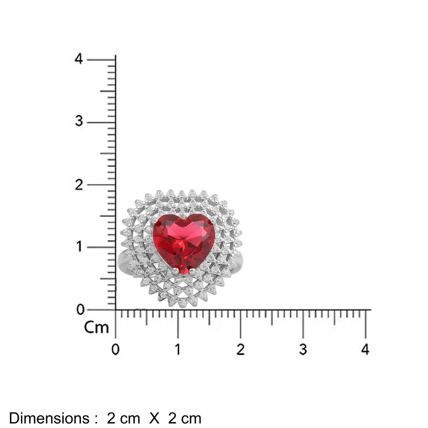 Aryna Geometric Heartburst Silver Ring