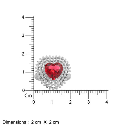 Aryna Geometric Heartburst Silver Ring