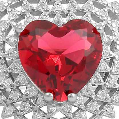 Aryna Geometric Heartburst Silver Ring