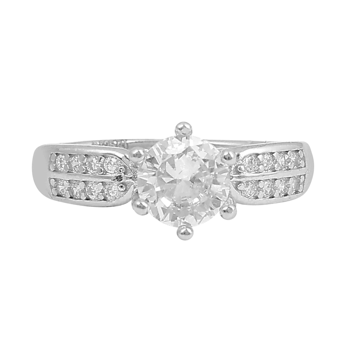 Aryna Classic Solitaire Sparkle Silver Ring