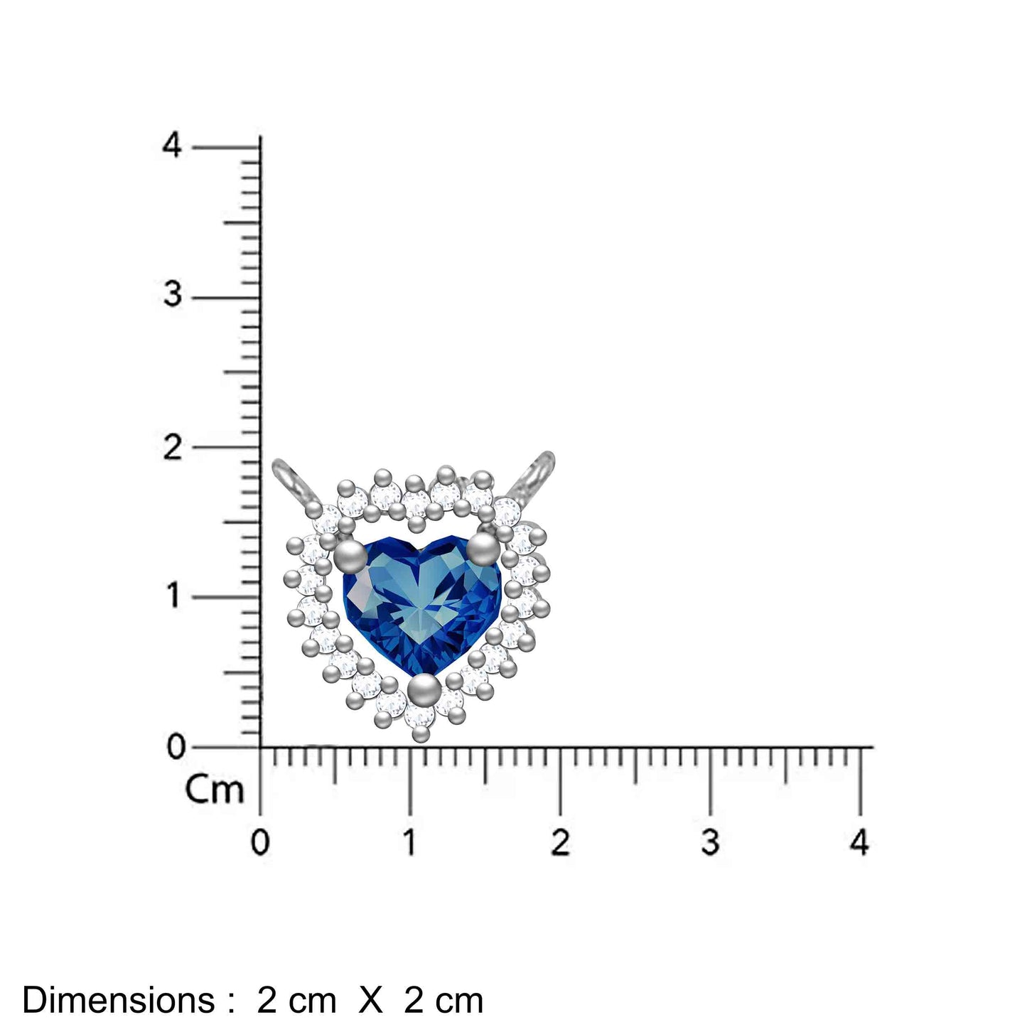 Aryna Dazzling Blue Heart Silver Chain Pendant