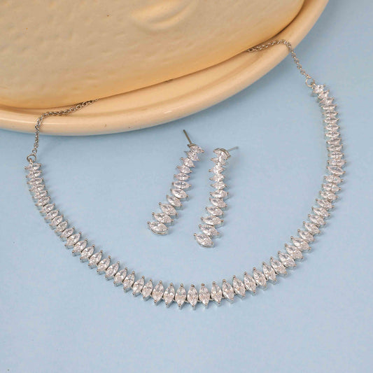 Aryna Dazzling Marquise Delight Silver Set