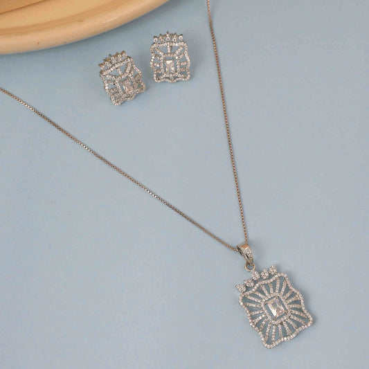 Aryna Regal Ruby Radiance Silver Set