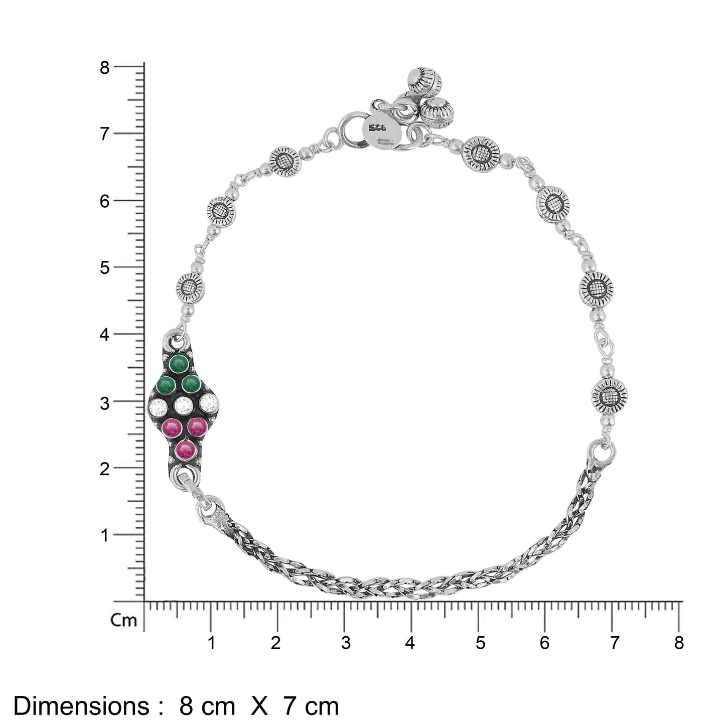Aryna Chromatic Cascade Silver Anklet