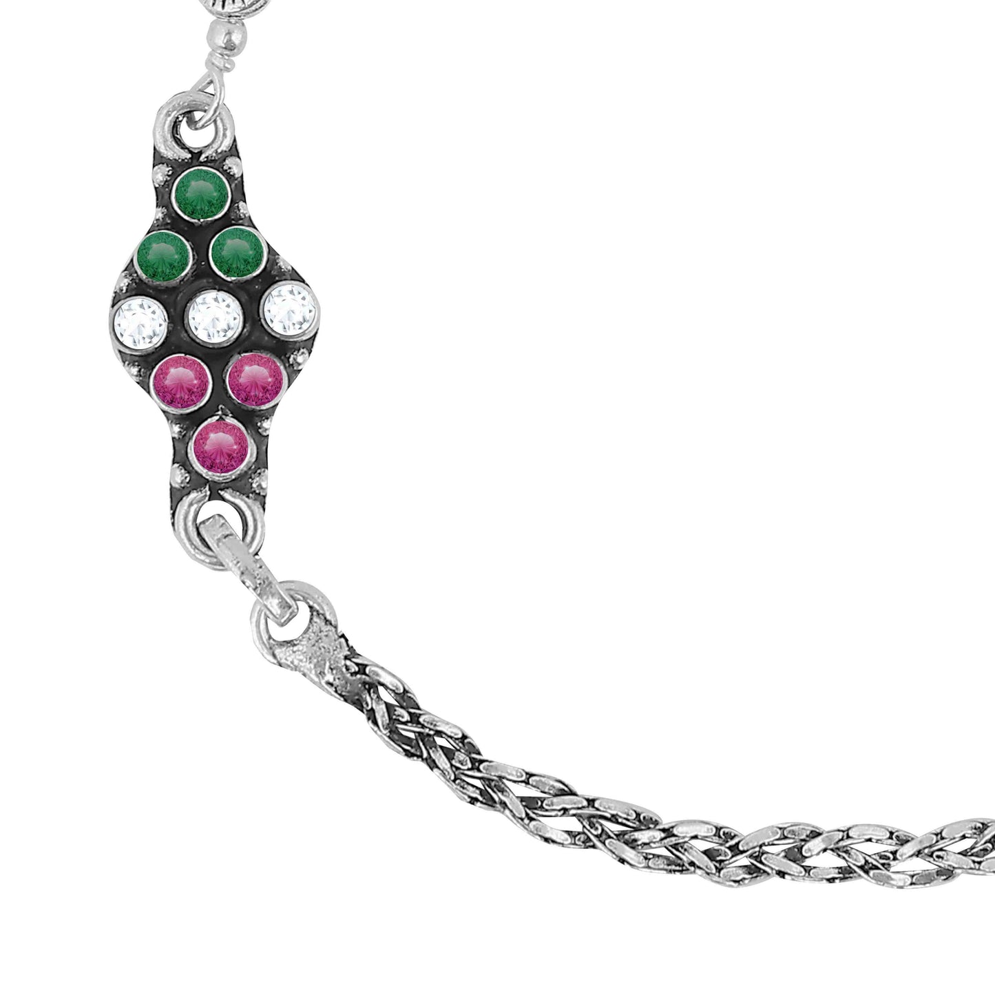 Aryna Chromatic Cascade Silver Anklet