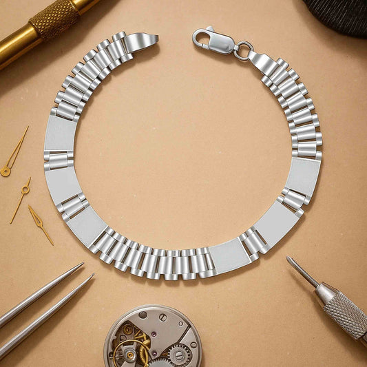 Aryna Modern Executive Silver Men's Bracelet