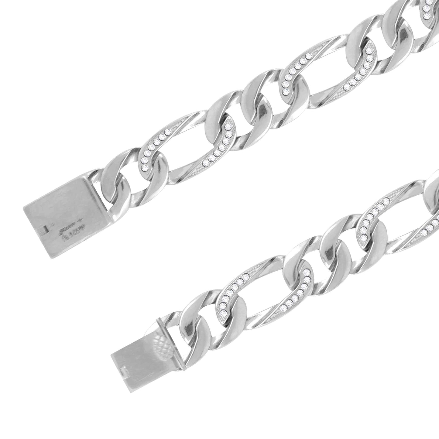 Aryna Bold Pave Mariner Silver Men's Bracelet