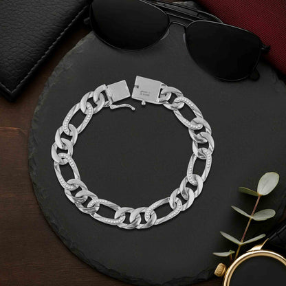 Aryna Bold Pave Mariner Silver Men's Bracelet