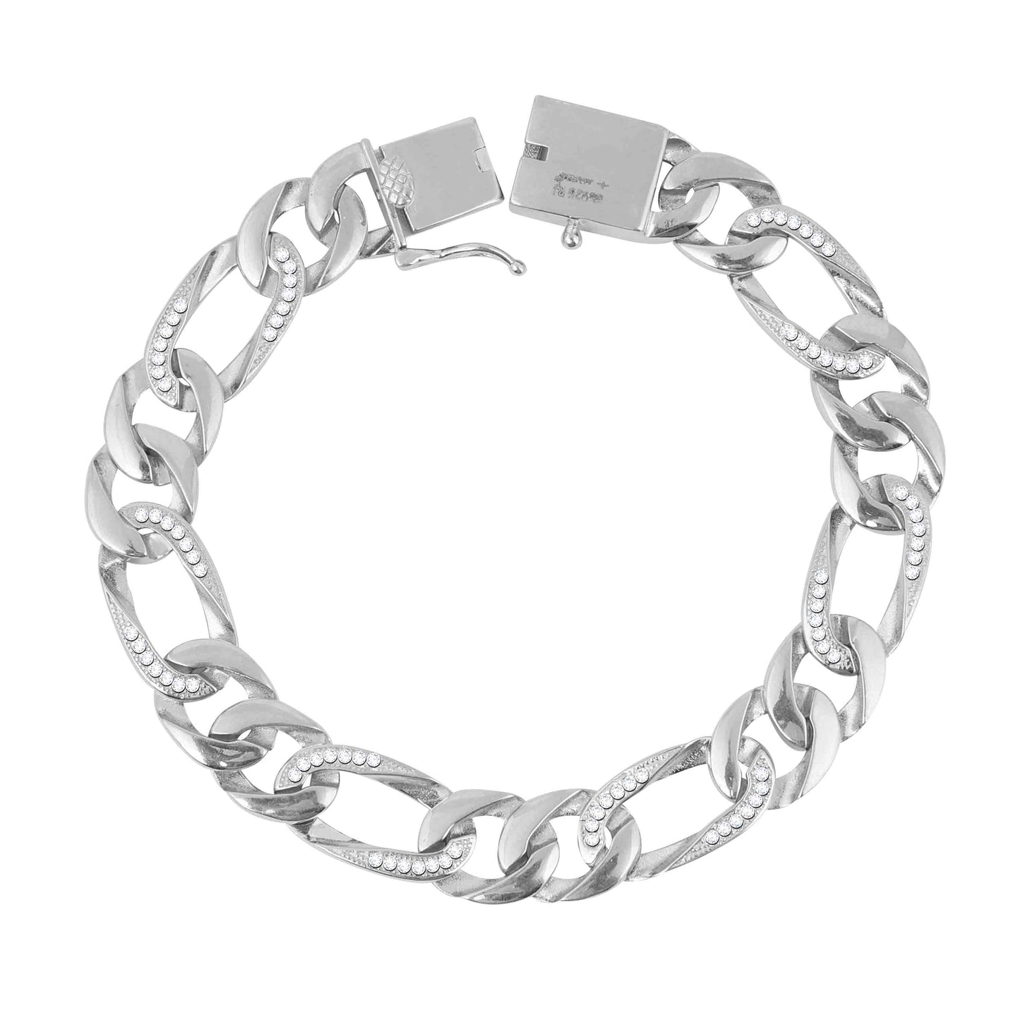 Aryna Bold Pave Mariner Silver Men's Bracelet
