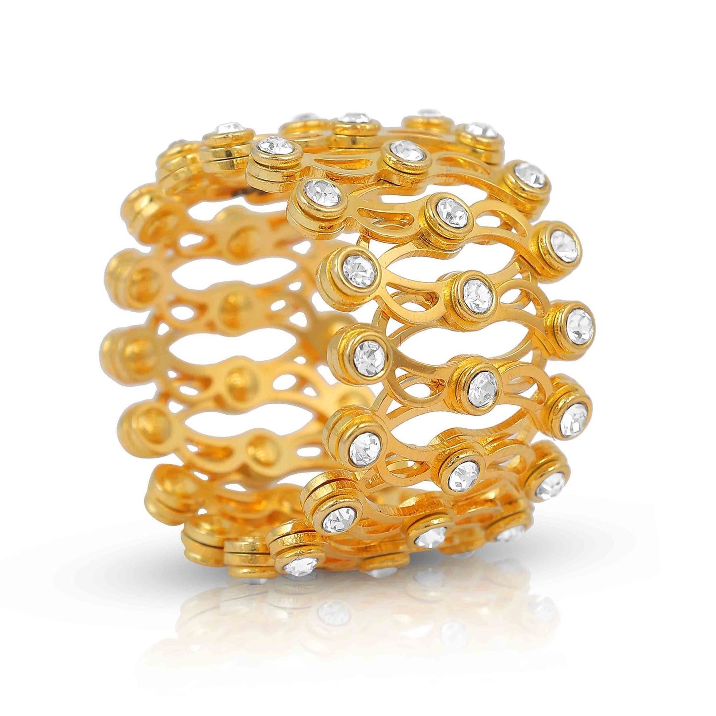 Aryna Gilded Embrace Ring Cum Bracelet