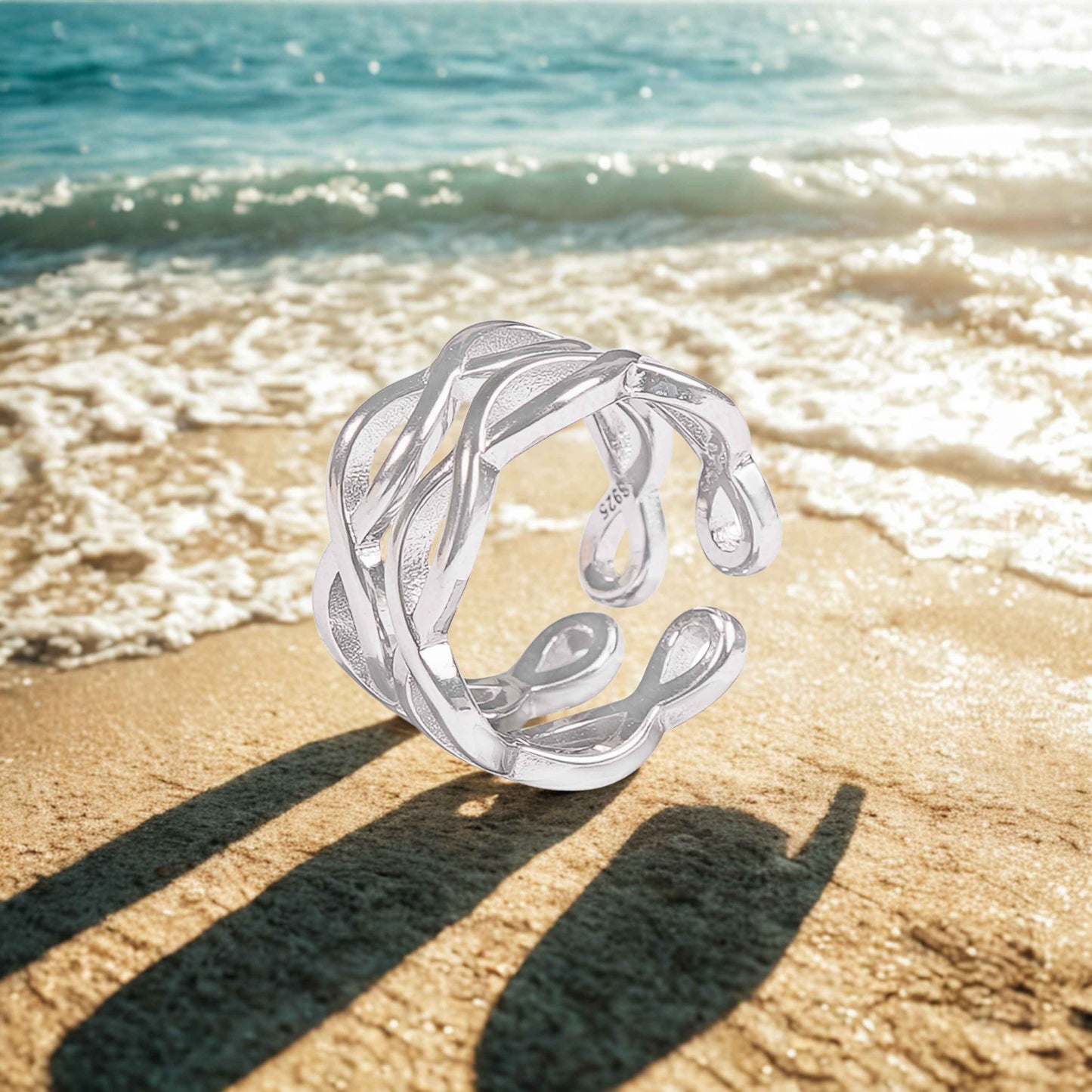 Infinity Weave Sterling Silver Toe Rings