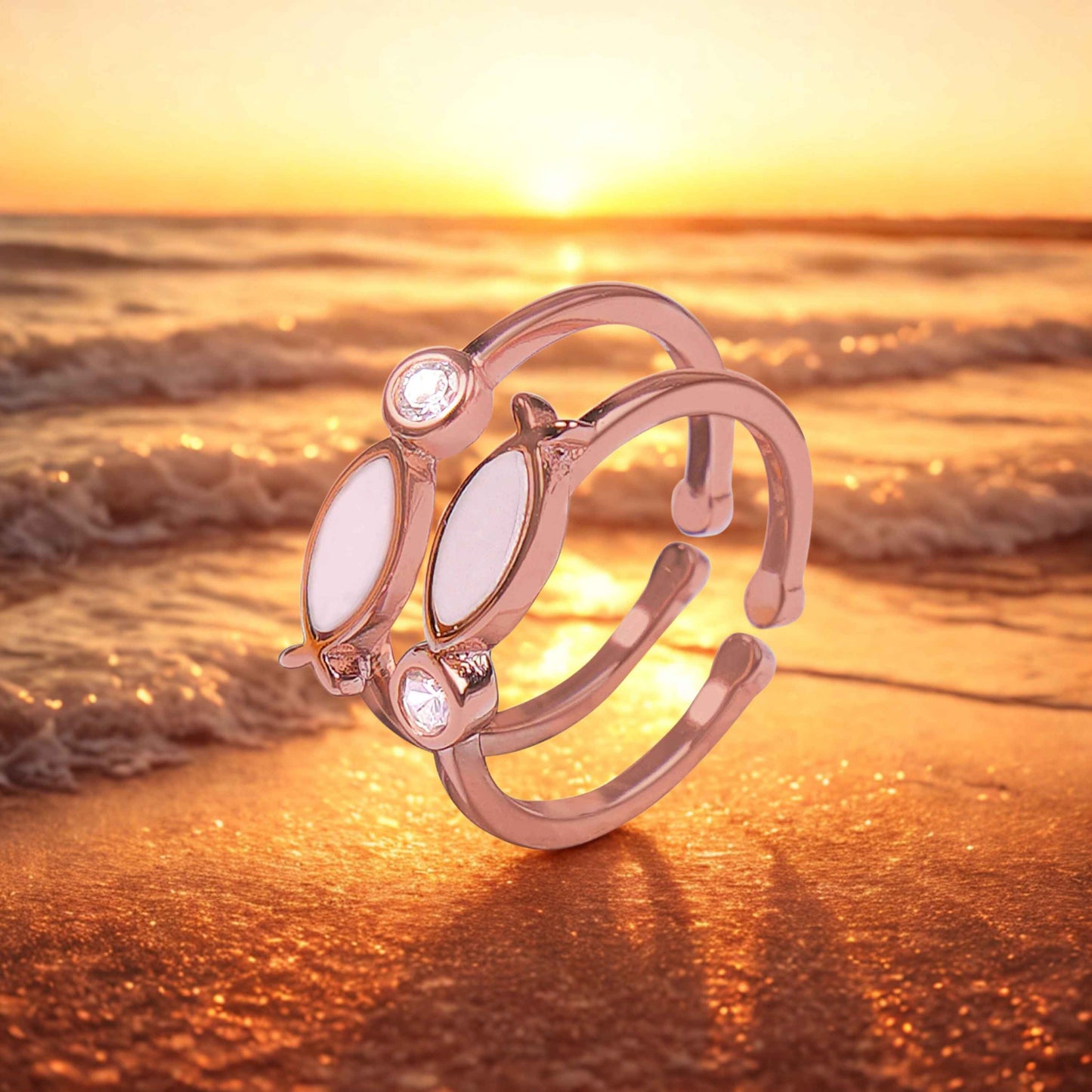 Graceful Petal Sterling Silver Toe Rings