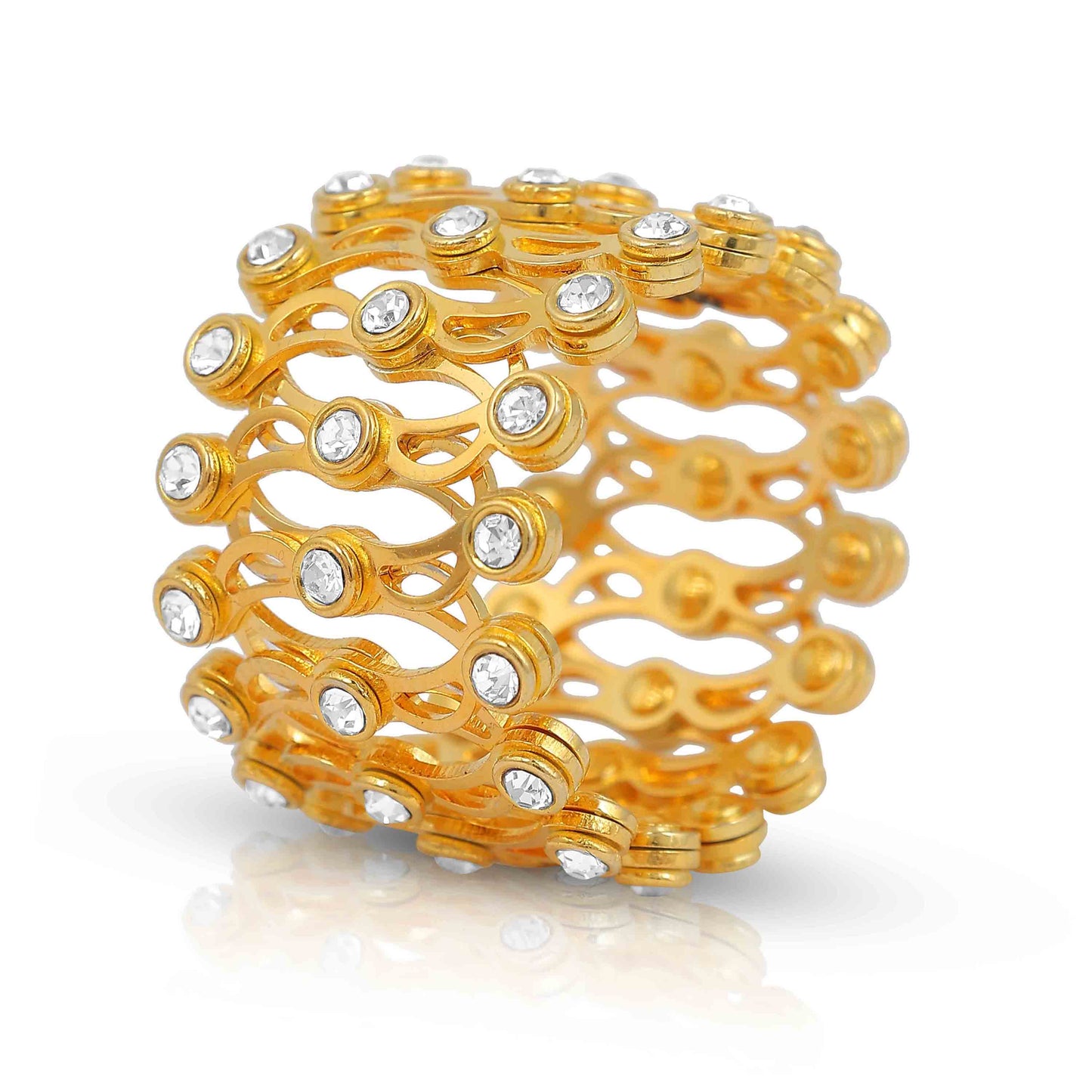 Aryna Gilded Embrace Ring Cum Bracelet