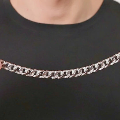 Aryna Classic Cuban Silver Men's Bracelet