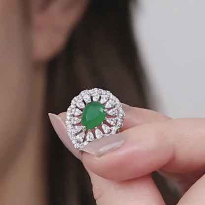 Aryna Veridian Sparkle Silver Earring