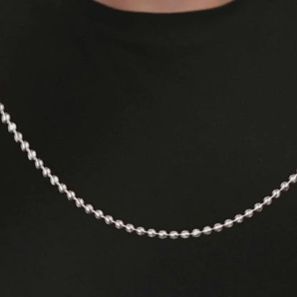 Aryna Men Beaded Ball Silver Chain