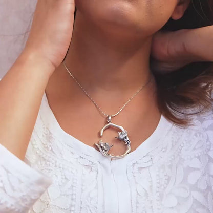Lovebird Serenity Silver Chain Pendant