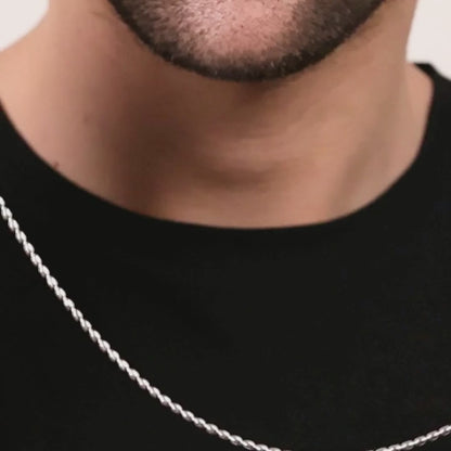 Aryna Men Rice Bead Silver Chain