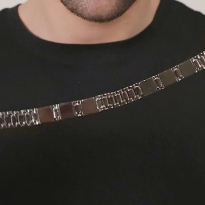Aryna Modern Executive Silver Men's Bracelet