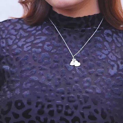 Duo Heart Silver Chain Pendant