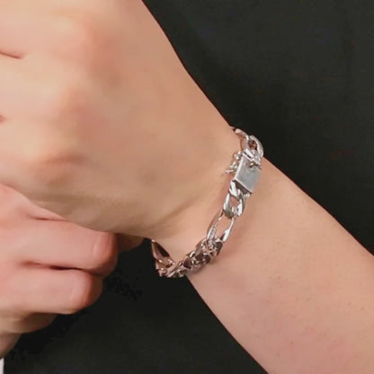 Aryna Bold Pave Mariner Silver Men's Bracelet