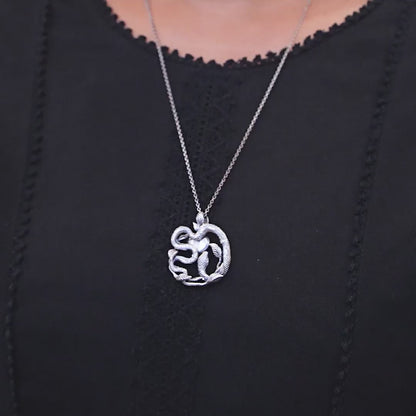 Fluttering Grace Butterfly Silver Chain Pendant