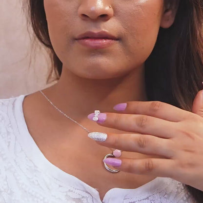 Sunstone Halo Silver Chain Pendant