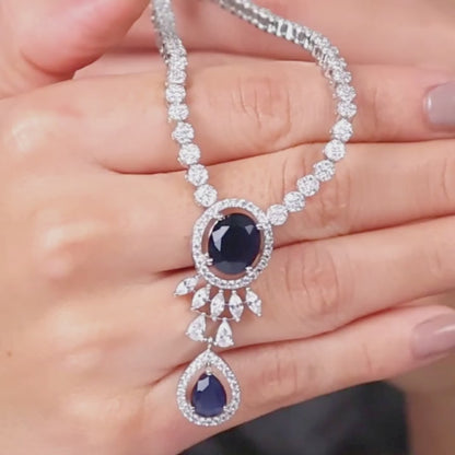 Aryna Regal Blue Embrace Silver Set