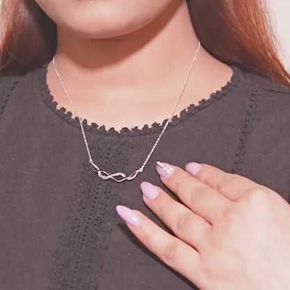 Entwined Infinity silver chain pendant