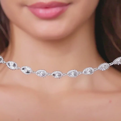 Aryna Floral Medallion Silver Bracelet