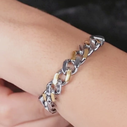 Aryna Dual Tone Silver Bracelet