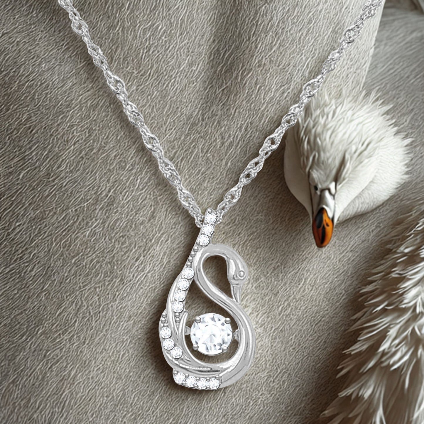 Aryna Graceful Swirl Silver Chain Pendant