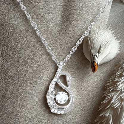 Aryna Graceful Swirl Silver Chain Pendant