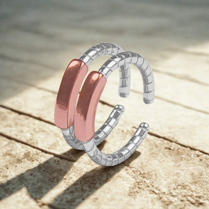 Elegant Snake Chain Two-Tone Toe Rings